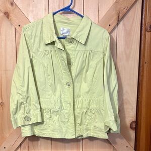 Coldwater Creek Lime Green Jacket - Size XL